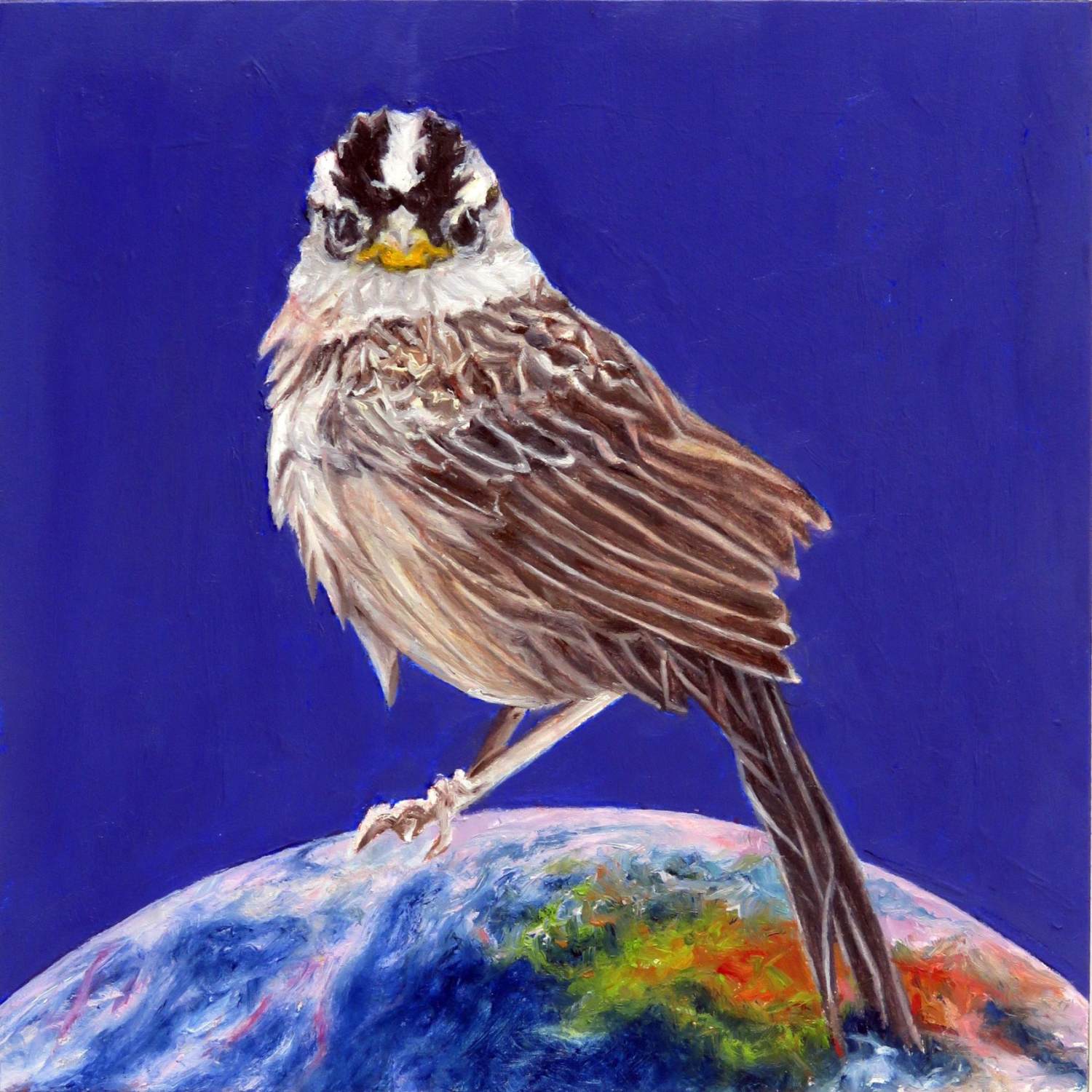 laureen-marchand-white-crown-bird-oil-painting-climate-change-art-online-gallery