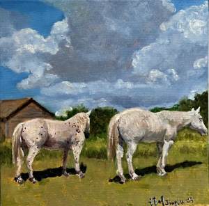 jinglu-zhao-white-horses-horse-painting-country-art-online-gallery