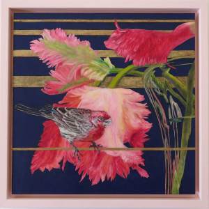laureen-marchand-modern-love-bird-painting-parrot-tulip-ecology-art-online-gallery