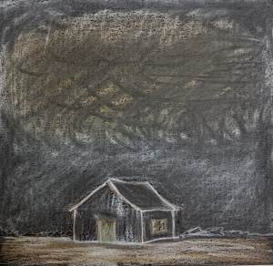 ernie-klinger-cabin-abstract-landscape-monochromatic-art-online-gallery